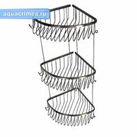 Полочка тройная угловая овальная под Бронзу MAGNUS (95352)